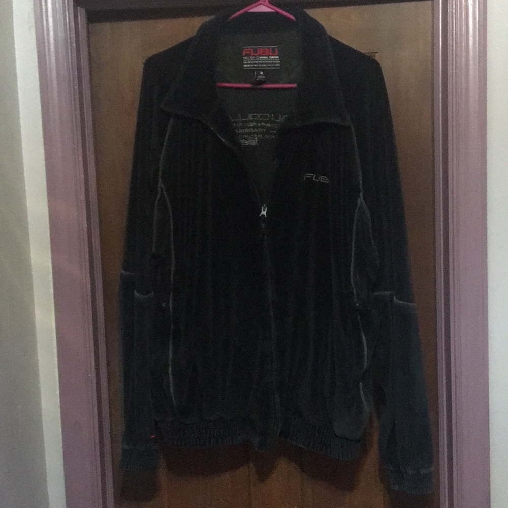 Black velour FUBU sweatshirt XL
